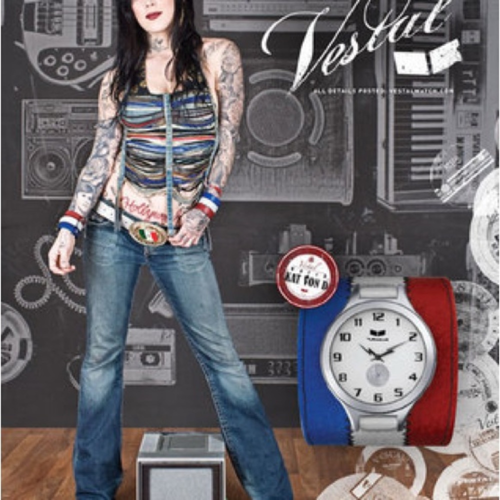 Vestal x Kat Von D Bold Red, White, and Blue Watch and Wristband